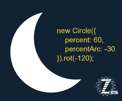 Percent Arc will make crescent shapes like moons with the percent parameter of a circle - code creativity