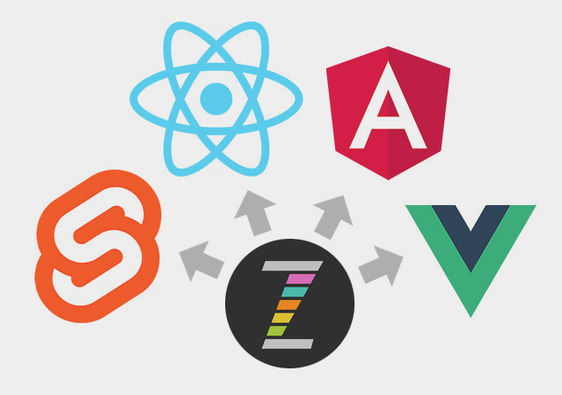 About ZIM - the free, open source JavaScript Canvas Framework for coding creativity - this pic shows many icons of colorful ZIM expamples