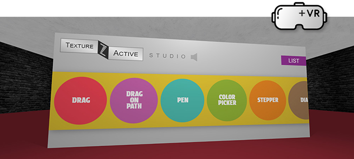 ZIM TextureActive Studio - 2D Interactivity in 3D with ZIMjs and threejs
