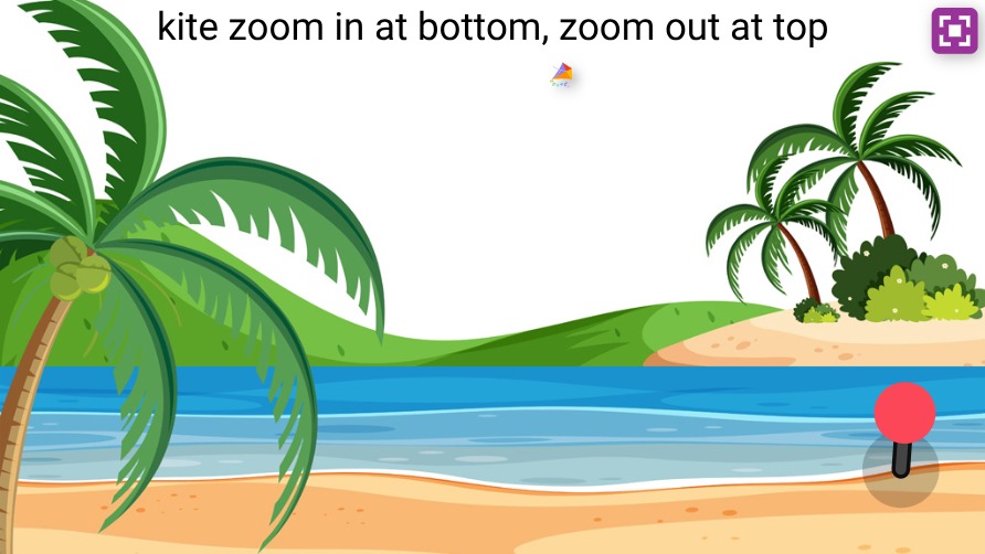Zapp: fly around thumb DPad() noto_kite in boundary:S (noLongLine) becomesmall | ZIM JavaScript Canvas Framework - Code Creativity