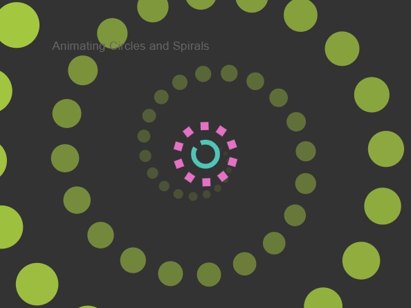 Zapp: <span style=color:#995599>Bits</span><br>Animate Circles and Spirals | ZIM JavaScript Canvas Framework - Code Creativity