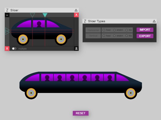 Zapp: <span style=color:#995599>Demo</span><br>n-Slicing with SlicedBitmap - like 9-Slicing | ZIM JavaScript Canvas Framework - Code Creativity