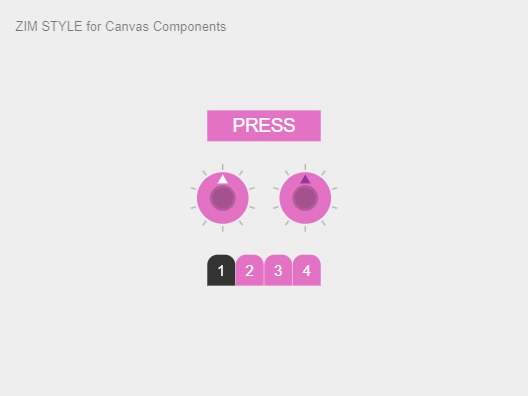 Zapp: <span style=color:#995599>Demo</span><br>Style for Components | ZIM JavaScript Canvas Framework - Code Creativity