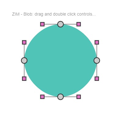 Zapp: <span style=color:#995599>Simple</span><br>Blob with Bezier Controls | ZIM JavaScript Canvas Framework - Code Creativity