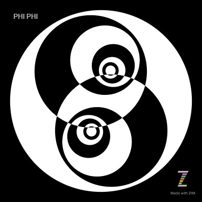 Zapp: <span style=color:#995599>Art</span><br>PHI PHI | ZIM JavaScript Canvas Framework - Code Creativity