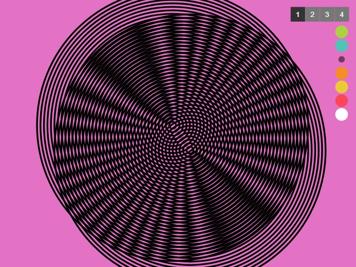Zapp: <span style=color:#995599>Demo</span><br>Moiré Op Art Patterns | ZIM JavaScript Canvas Framework - Code Creativity