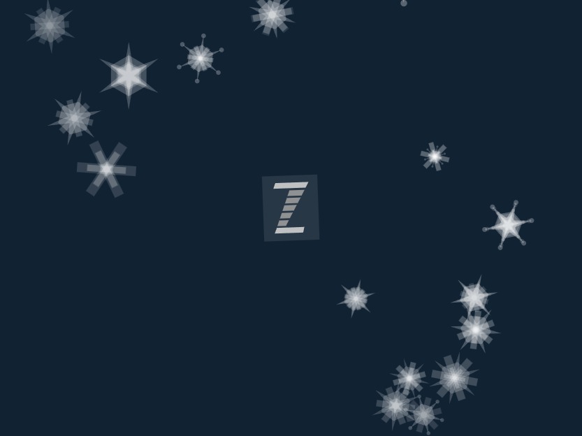 Zapp: <span style=color:#995599>Demo</span><br>Snowflake Emitter with Sink | ZIM JavaScript Canvas Framework - Code Creativity
