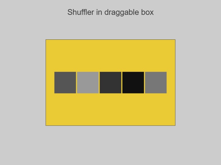 Zapp: <span style=color:#995599>Help</span><br>Shuffler in Draggable Box | ZIM JavaScript Canvas Framework - Code Creativity