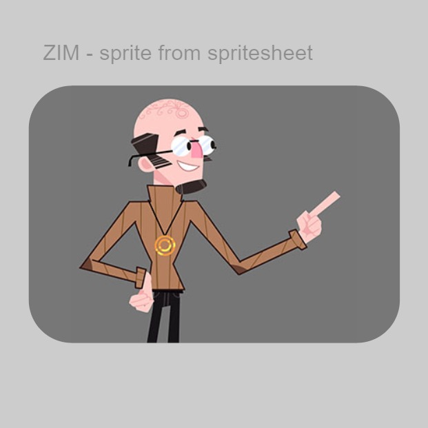 Zapp: <span style=color:#995599>Demo</span><br>Sprite Animation - embedded JSON Data | ZIM JavaScript Canvas Framework - Code Creativity